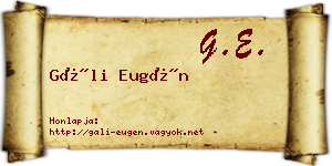 Gáli Eugén névjegykártya
